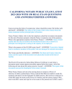 CALIFORNIA NOTARY PUBLIC EXAM LATEST  2023-2024 WITH 150 REAL EXAM QUESTIONS  AND ANSWERS(VERIFIED A