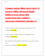 Combat medic 68w field craft 2 exam c168w144 exam 2024- 2025 actual exam 400 questions and correct detailed answers| graded a+