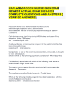 KAPLAN&SADOCK NURSE 6635 EXAM  NEWEST ACTUAL EXAM 2023-2024  COMPLETE QUESTIONS AND ANSWERS [  VERIFIED ANSWERS] 
