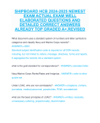 SHIPBOARD HCB 2024-2025 NEWEST  EXAM ACTUAL EXAM WELL  ELABORATED QUESTIONS AND  DETAILED CORRECT ANSWERS  ALREADY TOP GRADED A+.REVISED