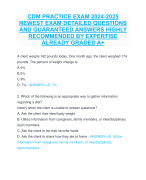 CDM PRACTICE EXAM 2024-2025  NEWEST EXAM DETAILED QUESTIONS  AND GUARANTEED ANSWERS HIGHLY  RECOMMENDED BY EXPERTISE  ALREADY GRADED A+