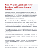 Nims 800 Exam Update Latest 2024  Questions and Correct Answers  RatedA+  | Verified Nims 800 Exam 2024 Quiz with Accurate Solutions Aranking Allpass