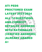 ATI PEDS  PROCTORED EXAM  LATEST 2023-2024 ALL 74 QUESTIONS  AND CORRECT  DETAILED ANSWERS  WITH RATIONALES  (VERIFIED ANSWERS)  |ALREADY GRADED 