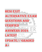 HESI EXIT  ALTERNATIVE EXAM  QUESTIONS AND  VERIFIED  ANSWERS 2024  LATEST UPDATE// GRADED  A+