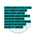 LETRS Unit 1-4 Pre & Post  Test NEWEST VERSION  2024-2025 ACTUAL  QUESTION AND CORRECT  DETAILED VERIFIED  ANSWERS FROM VERIFIED  SOURCES BY EXPERT  RATED A + GRADE.