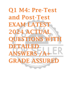 Q1 M4: Pre-Test  and Post-Test EXAM LATEST  2024 ACTUAL  QUESTIONS WITH  DETAILED  ANSWERS /A+  GRADE ASSURED