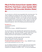 PALS PreTest Actual Exam Update 2024 |  PALS Pre Test Exam Latest Update 2024  Questions with Accurate Solution Rated  A+ | Verified PALS PostTest Exam 2024 Quiz with Accurate Solutions Aranking Allpass 