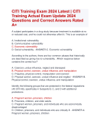 CITI Training Exam 2024 Latest | CITI  Training Actual Exam Update 2024  Questions and Correct Answers Rated  A+ | Verified CITI Training Exam 2024 Quiz with Accurate Solutions Aranking Allpass