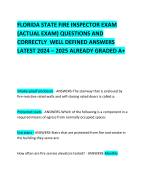 FLORIDA STATE FIRE INSPECTOR EXAM (ACTUAL EXAM) QUESTIONS AND CORRECTLY  WELL DEFINED ANSWERS LATEST 2024 – 2025 ALREADY GRADED A+         
