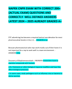 NAPRX CNPR EXAM WITH CORRECT 200+ (ACTUAL EXAM) QUESTIONS AND CORRECTLY  WELL DEFINED ANSWERS LATEST 2024 – 2025 ALREADY GRADED A+ 