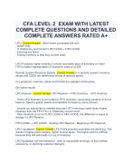CFA LEVEL 2 EXAM WITH LATEST  COMPLETE QUESTIONS AND DETAILED  COMPLETE ANSWERS RATED A+