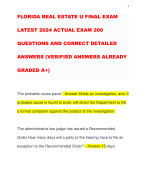 FLORIDA REAL ESTATE U FINAL EXAM LATEST 2024 ACTUAL EXAM 200 QUESTIONS AND CORRECT DETAILED ANSWERS (VERIFIED ANSWERS ALREADY GRADED A+)