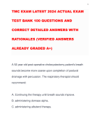 TMC EXAM LATEST 2024 ACTUAL EXAM TEST BANK 100 QUESTIONS AND CORRECT DETAILED ANSWERS WITH RATIONALES (VERIFIED ANSWERS ALREADY GRADED A+)