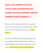 NCCCO CORE EXAM 2023-2024 ACTUAL EXAM 100 QUESTIONS AND CORRECT DETAILED ANSWERS (VERIFIED ANSWERS) |ALREADY GRADED A
