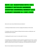 DO76 AO QUESTIONS WITH 100% CORRECT DETAILED ANSWERS (VERIFIED ANSWERS) NEWEST 2024 ALREADY GRADED A+ |100% PASS