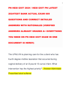 PN HESI EXIT 2024 / HESI EXIT PN LATEST 2024TEST BANK ACTUAL EXAM 600 QUESTIONS AND CORRECT DETAILED ANSWERS WITH RATIONALES (VERIFIED ANSWERS ALREADY GRADED A+ EVERYTHING YOU NEED ON PN HESI EXIT EXAM IN ONE DOCUMENT IS HERE!!)