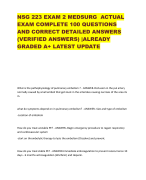 NSG 223 EXAM 2 MEDSURG ACTUAL EXAM COMPLETE 100 QUESTIONS AND CORRECT DETAILED ANSWERS (VERIFIED ANSWERS) |ALREADY GRADED A+ LATEST UPDATE