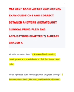 MLT ASCP EXAM LATEST 2024 ACTUAL EXAM QUESTIONS AND CORRECT DETAILED ANSWERS (HEMATOLOGY CLINICAL PRINCIPLES AND APPLICATIONS CHAPTER 7) ALREADY GRADED A