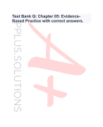 Test Bank Q: Chapter 05: EvidenceBased Practice with correct answers. 