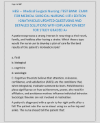 HESI – Medical Surgical Nursing :TEST BANK EXAM  FOR MEDICAL SURGICAL NURSING 11TH EDITION  IGNATAVICIUS UPDATED QUESTUONS AND  DETAILED SOLUTIONS WITH EXPLANATION BEST  FOR STUDY GRADED A+