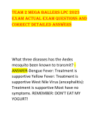 Team 2 Mega Ballers LPC 2023 EXAM ACTUAL EXAM QUESTIONS AND  CORRECT DETAILED ANSWERS