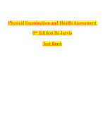 Physical Examination and Health Assessment 8th Edition By Jarvis Test Bank 2024