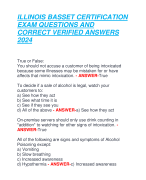 ILLINOIS BASSET CERTIFICATION  EXAM QUESTIONS AND  CORRECT VERIFIED ANSWERS  2024