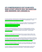 ATI COMPREHENSIVE EXIT EXAM WITH NGN LATEST UPDATE 2024 180 QUESTION AND ANSWERS 100% GRADED A+
