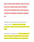 NSCA CPSS EXAM NEWEST 2024 ACTUAL EXAM 200 QUESTIONS AND CORRECT DETAILED ANSWERS WITH RATIONALES (VERIFIED ANSWERS ALREADY GRADED A+)