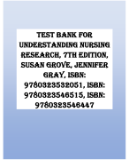 Test Bank for  Understanding Nursing  Research, 7th Edition,  Susan Grove, Jennifer  Gray, ISBN:  9780323532051, ISBN:  9780323546515, ISBN:  9780323546447