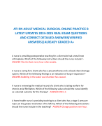 ATI RN ADULT MEDICAL SURGICAL ONLINE PRACTICE B LATEST UPDATES 2024-2025 REAL EXAM QUESTIONS AND CORRECT DETAILED ANSWERS(VERIFIED ANSWERS)|ALREADY GRADED A+
