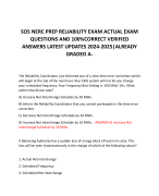 SOS NERC PREP RELIABILITY EXAM ACTUAL EXAM QUESTIONS AND 100%CORRECT VERIFIED ANSWERS LATEST UPDATES 2024-2025|ALREADY GRADED A+