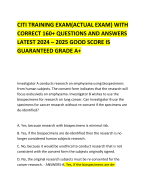 CITI TRAINING EXAM(ACTUAL EXAM) WITH CORRECT 160+ QUESTIONS AND ANSWERS LATEST 2024 – 2025 GOOD SCORE IS GUARANTEED GRADE A+