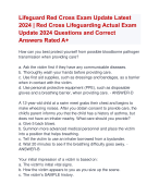 Lifeguard Red Cross Exam Update Latest  2024 | Red Cross Lifeguarding Actual Exam  Update 2024 Questions and Correct  Answers Rated A+| Verified Red Cross Lifeguarding Exam 2024 Quiz with Accurate Solutions Aranking Allpass  