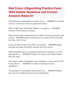 Red Cross Lifeguarding Practice Exam  2024 Update Questions and Correct  Answers Rated A+ | Verified Red Cross Lifeguarding Practice Exam  2024  Quiz with Accurate Solutions Aranking Allpass