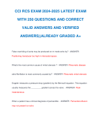 CCI RCS EXAM 2024-2025 LATEST EXAM WITH 250 QUESTIONS AND CORRECT VALID ANSWERS AND VERIFIED ANSWERS)|ALREADY GRADED A+