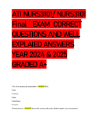 ATI NURS3101/ NURS3101 Final EXAM CORRECT  QUESTIONS AND WELL  EXPLAIED ANSWERS  YEAR 2024 & 2025  GRADED A+