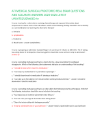 ATI MEDICAL SURGICAL PROCTORED REAL EXAM QUESTIONS  AND ACCURATE ANSWERS 2024-2025 LATEST  UPDATES//GRADED A+