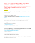 ATI RN FUNDAMENTALS PROCTORED NEWEST 2024  VERSION A AND B AND A STUDY GUIDE 400  QUESTIONS AND CORRECT DETAILED ANSWERS WITH  RATIONALES (VERIFIED ANSWERS) |ALREADY  GRADED A+ 