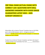 CBP FINAL EXAM (ACTUAL EXAM) WITH CORRECT 120+ QUESTIONS WITH WELL ANSWERED ANSWERS WITH GOOD GRADE GUARANTEED LATEST 2024 – 2025 ALREADY GRADED A+ 