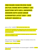CNM BOARD EXAM REVIEW EXAM (ACTUAL EXAM) WITH CORRECT 150+  QUESTIONS WITH WELL ANSWERED ANSWERS WITH GOOD GRADE GUARANTEED LATEST 2024 – 2025 ALREADY GRADED A+