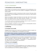 Samenvatting pedagogiek