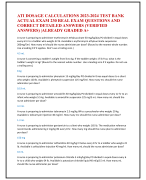 ATI DOSAGE CALCULATIONS 2023-2024 TEST BANK  ACTUAL EXAM 230 REAL EXAM QUESTIONS AND  CORRECT DETAILED ANSWERS (VERIFIED  ANSWERS) |ALREADY GRADED A+  
