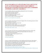 RN FUNDAMENTALS ONLINE PRACTICE 2024 EXAM  ACTUAL EXAM 230 QUESTIONS AND CORRECT  DETAILED ANSWERS WITH RATIONALES (VERIFIED  ANSWERS) |ALREADY GRADED A+