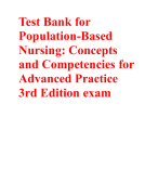 Test Bank for  Population-Based  Nursing: Concepts  and Competencies for  Advanced Practice  3rd Edition exam