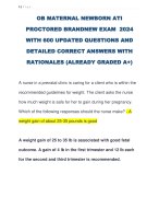 OB MATERNAL NEWBORN ATI  PROCTORED BRANDNEW EXAM 2024  WITH 600 UPDATED QUESTIONS AND  DETAILED CORRECT ANSWERS WITH  RATIONALES (ALREADY GRADED A+) 