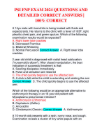 PSI FNP EXAM 2024 QUESTIONS AND DETAILED CORRECT ANSWERS | 100% CORRECT