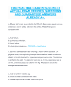 TMC PRACTICE EXAM 2024 NEWEST  ACTUAL EXAM VERIFIED QUESTIONS  AND GUARANTEED ANSWERS  ALREADY A+.