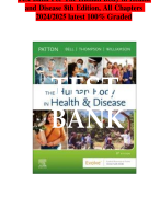 Test Bank For The Human Body in Health and Disease 8th Edition, All Chapters 2024/2025 latest 100% Graded