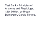 Test Bank - Principles of  Anatomy and Physiology 12th Edition by Bryan  Derrickso & Gerald Tortora 2024